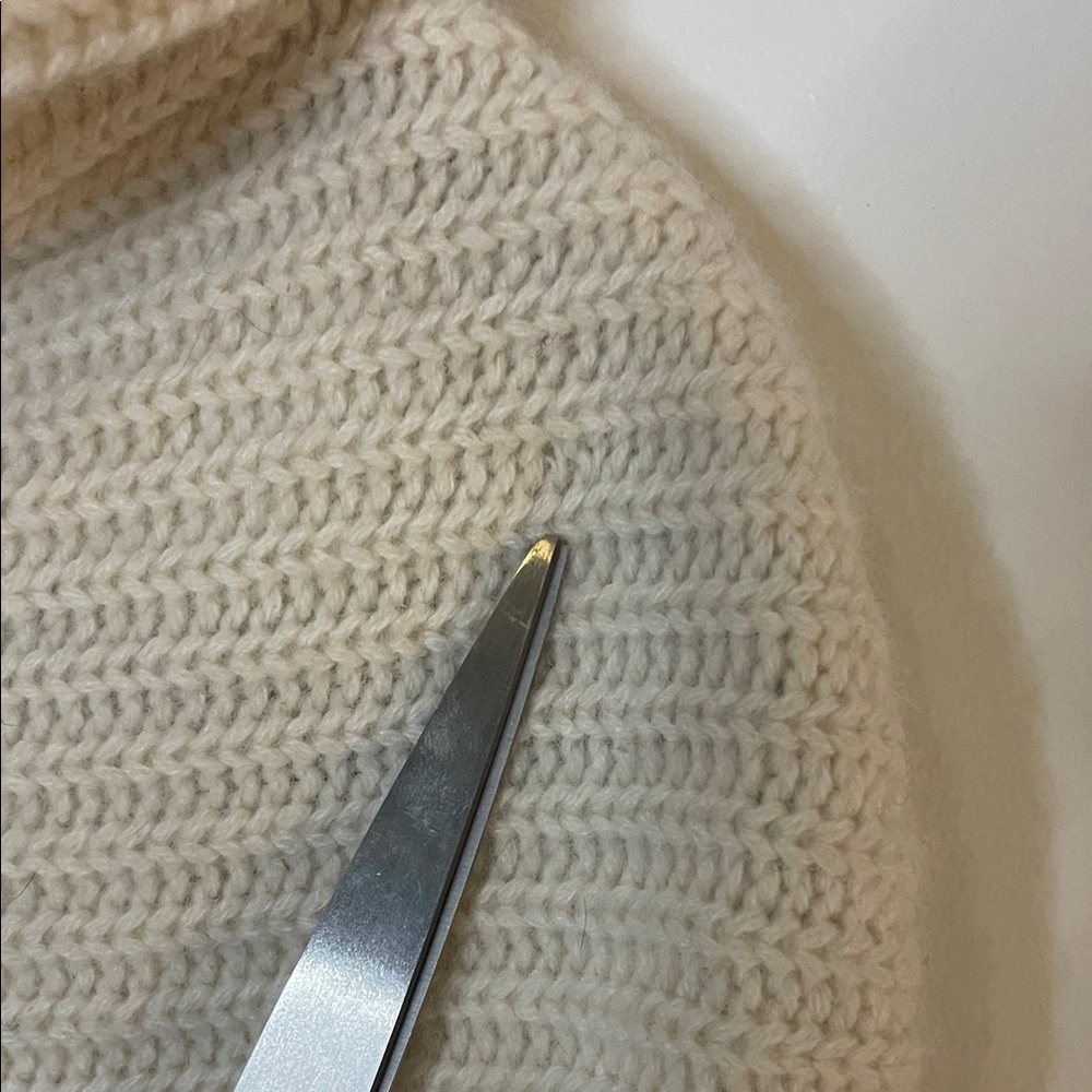 Ralph Lauren Wool Cashmere Knit Cape Poncho Turtleneck Cream M - Picture 7 of 10